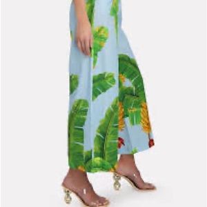 FARM RIO FRESH BANANAS WIDE LEG PULL-ON PANTS LINEN VISCOSE BLEND SIZE XL NEW